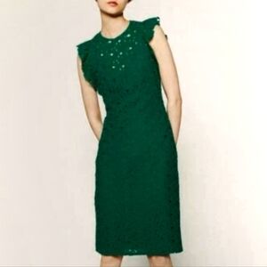 Zara Emerald Green Lace Dress Size Small
